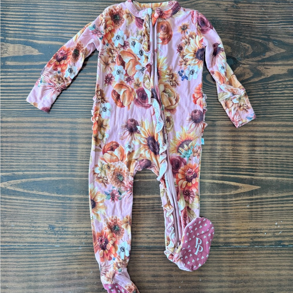 Posh Peanut Brigitta Floral Footie 3-6mo